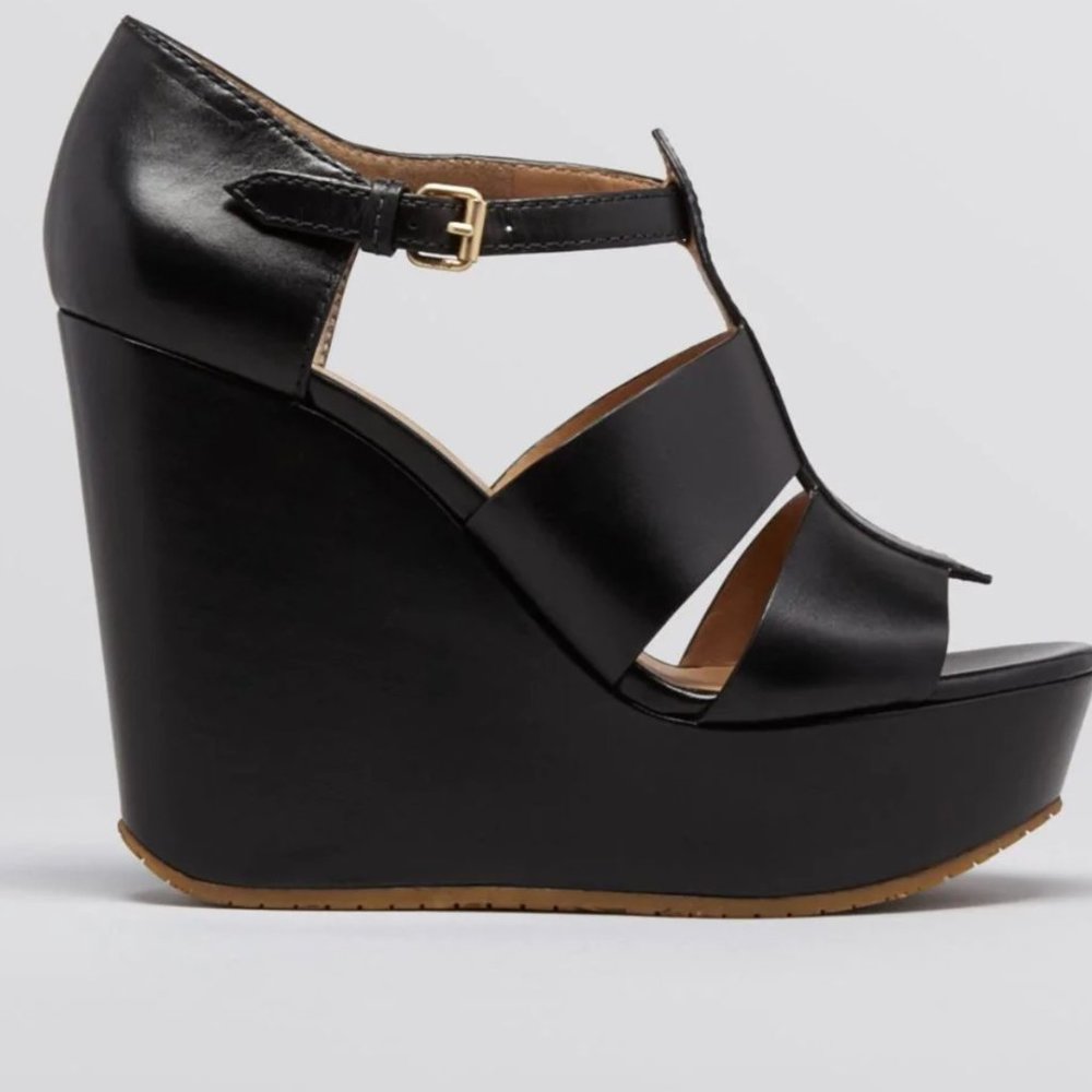 New Black Marc by Marc Jacobs wedge platform sandals, mismatch sizes 36.5, 37